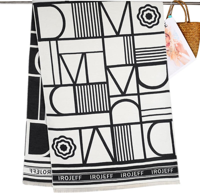 EXTREE Scarfs for Women Pashmina Silky Shawl Wrap for Evening Dressing Blanket Open Front Poncho Cape - Image 4